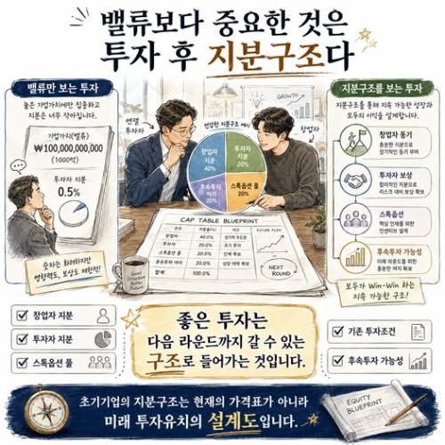 [엔젤투자 인수분해 : 초기투자의 핵심] 12편 밸류보다 중요한 것은 투자 후 지분구조다