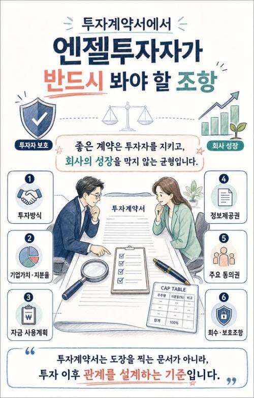 [엔젤투자 인수분해 : 초기투자의 핵심] 13편 투자계약서에서 엔젤투자자가 반드시 봐야 할 조항
